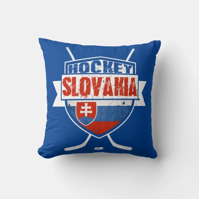 Namn och Slovakien Hockey Kudde (Framsida)