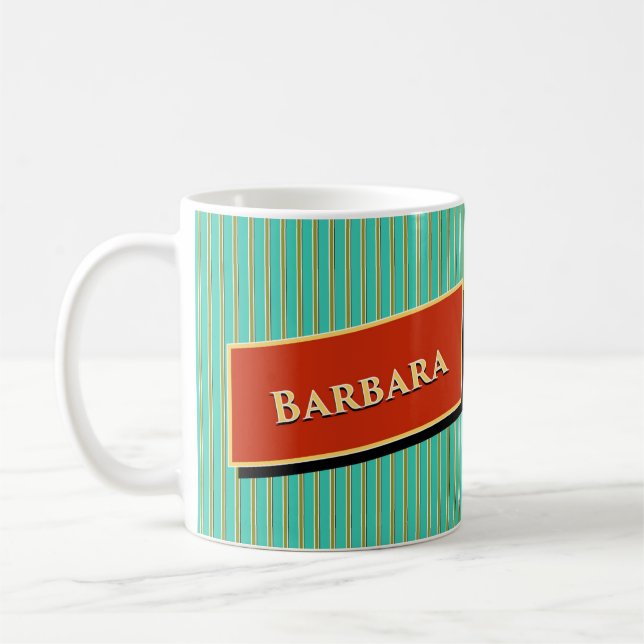 Namn och Zodiac Barbara och Taurus Kaffemugg (Vänster)