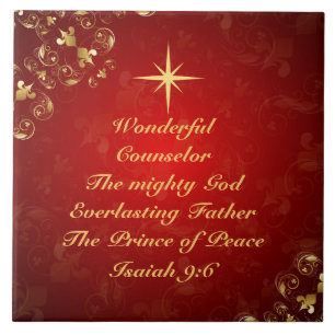 Namn of God Bible Verse Isaiah 9:6, jul Kakelplatta