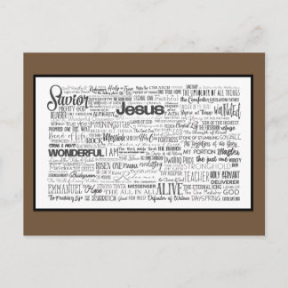 Namn of God Brown White Vykort