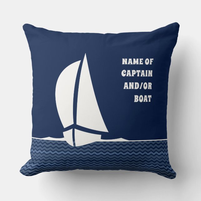 Namn om kapten och/eller fartyg (anpassadet) kudde (Framsida)