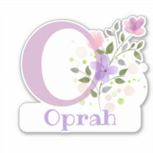 Namn Oprah & Initial med Blommigt Design