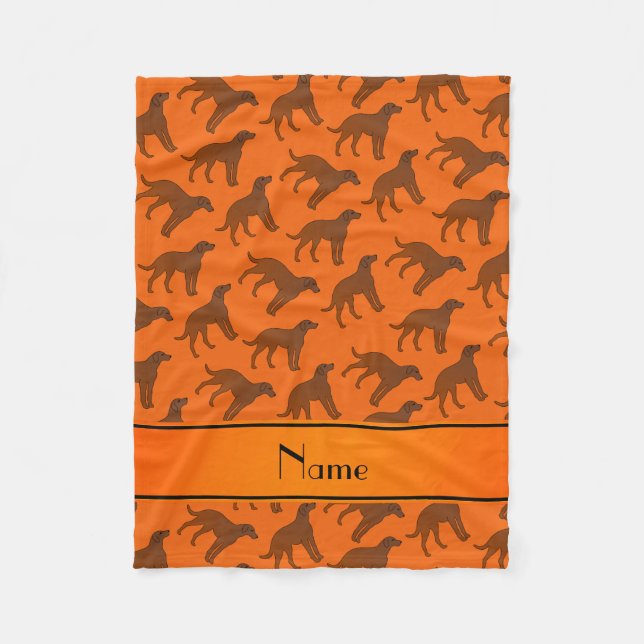 Namn orange Chesapeake Bay-hämtning hundar Fleecefilt (Framsidan)