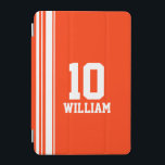 Namn orange och vitsport namn nummer ipad cover iPad mini skydd<br><div class="desc">Orange och vita sporttäcken i stil med vadslagningsväska. I en sportskjorta anpassar sig stil med namn och speciell ålder, år eller turnummer efter eget val. Fodral har för närvarande följande lydelse: William 10. *Observera att vissa namn inte alltid passar på grund av teckensnittets karaktär. En perfekt för ett dynamiskt sport...</div>