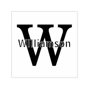 Namn Över Enkel Fet Enkel Initial Monogram #2 Självfärgande Stämpel