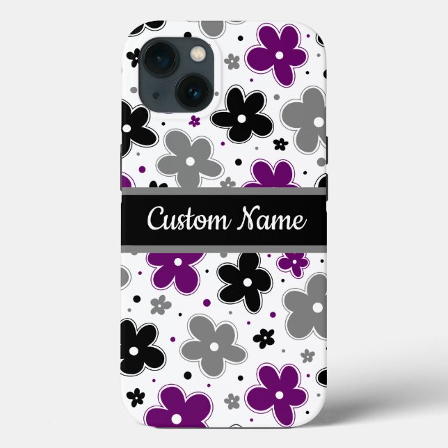 Namn på Ace Pride Flowers Lila Grått Black White (Baksida)