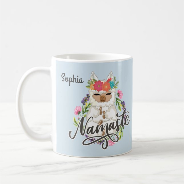 Namn på anpassat Llama Cute-namn Kaffemugg (Vänster)