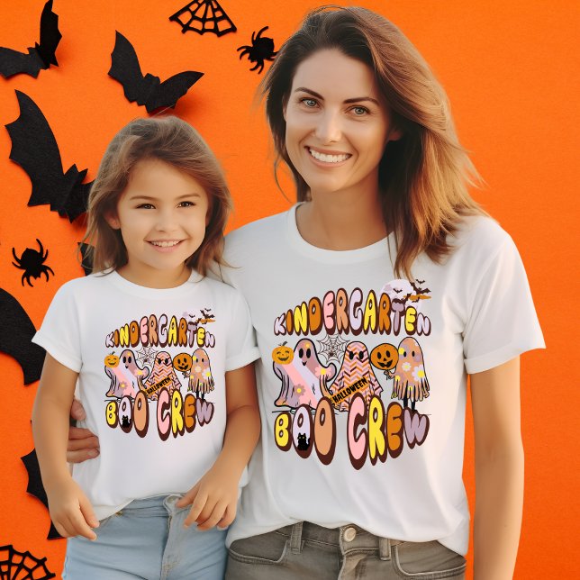 Namn på Back Retro Ghost Kindergarten Boo Crew T Shirt (Skapare uppladdad)