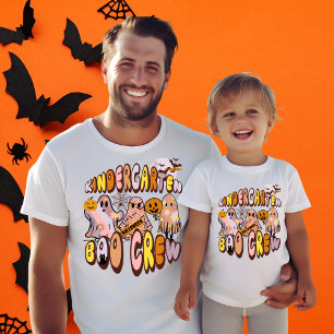 Namn på Back Retro Ghost Kindergarten Boo Crew T Shirt
