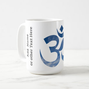 Namn på, Blå himmel moln Mönster om om symbol 15 o Kaffemugg
