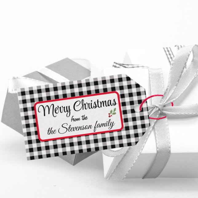 Namn på Black & White Buffalo Check 10 Presentetikett (Skapare uppladdad)