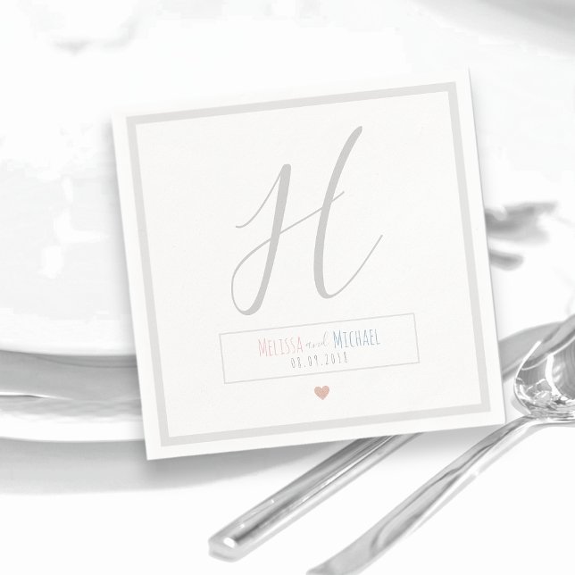 namn på chic vit bröllop pappersservett (Skapare uppladdad)