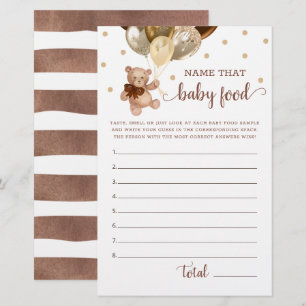 Namn på den där babysnacksspelet Baby shower Teddy