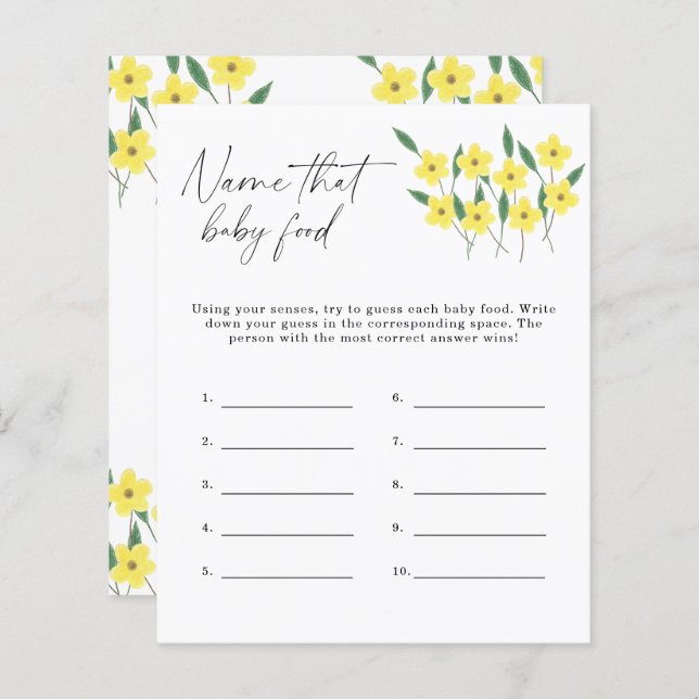 Namn på det här barnmaten bröllopslek - Vilda blom (Fram/baksida)