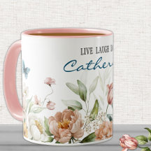 Namn på Eleganten Blommigt med vattenfärg 11oz-kom