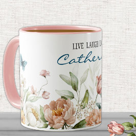 Namn på Eleganten Blommigt med vattenfärg 11oz-kom Mugg