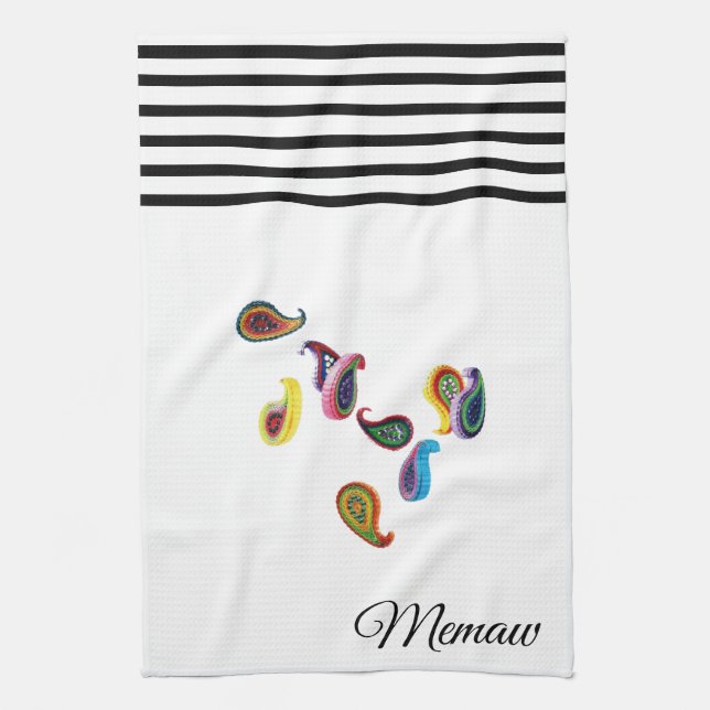 Namn på färgat, Quilled Paisleys Kitchen Towel Kökshandduk (Vertikal)