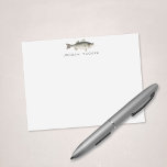 Namn på Fridluftsmänniskan Fiskare (Bass Fish) Anteckningskort<br><div class="desc">Den här utformningen har en vattenfärgad, strimlad basfisk med utrymme för en namn/text nedan. Klicka på knappen Anpassa om du vill justera inslagen och/eller ändra texten ytterligare! Det finns variationer i denna utformning, ytterligare färg och samordnade produkter i vår butik, zazzle.com/store/doodlelulu. Kontakta oss om du behöver den här designen för...</div>
