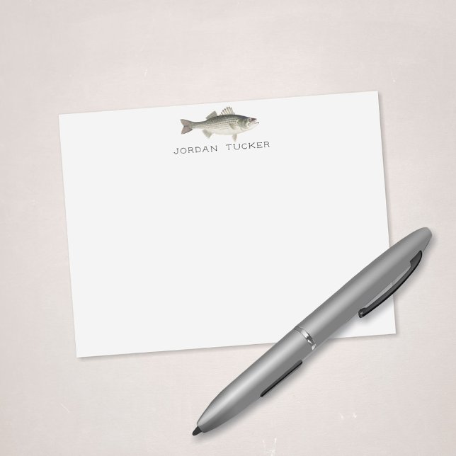 Namn på Fridluftsmänniskan Fiskare (Bass Fish) Anteckningskort (Skapare uppladdad)