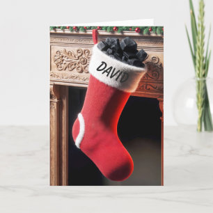 Namn på julklapp fyllda med kol kort