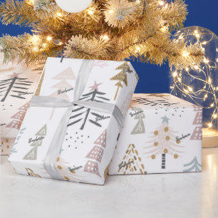 Namn på Land Winter Träd 30-in med 6 ft Helgdag Presentpapper