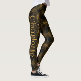 Namn på lyxig guld-guilloché-sömlös mönster leggings