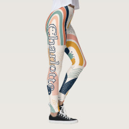 Namn på Pastell Prisma Båg Abstrakt Ytmönster Leggings