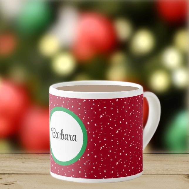 Namn på Red & White Stars 6oz Espresso Kopp Espressomugg (Skapare uppladdad)