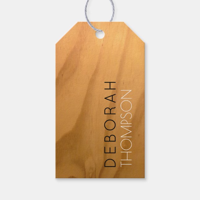 namn på rustiskt faux-trä presentetikett (Framsidan)