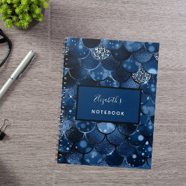 Namn på sjöblå sjöjungfru fjäll anteckningsbok