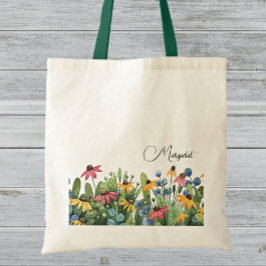 Namn på Watercolor Summer Wildblommor Tygkasse