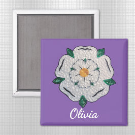 Namn, Papper Quilled Yorkshire Vit ros 2-in Magnet
