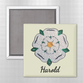 Namn, Papper Quilled Yorkshire Vit ros 2-in Magnet