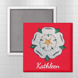 Namn, Papper Quilled Yorkshire Vit ros 2-in Magnet