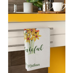 Namn, Pappra fyrkantiga blommor hösten, tack. Kökshandduk