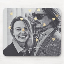Namn par Photo Travel Gift Confetti Hearts Guld
