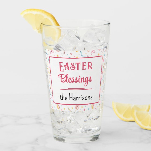 Namn, Påsk Blessings Vår Mönster Pint Glass Glaskopp (Framsida Ice)