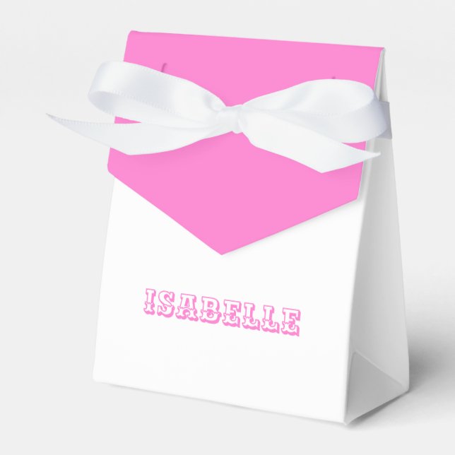 Namn, patcherade hjärtan mönster födelsedag Rosa W Presentaskar (Framsidan Sidan)