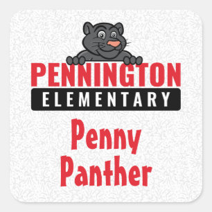 Namn & Penny Square Sticker Fyrkantigt Klistermärke