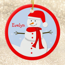Namn Personlig jul Snögubbe Ornament