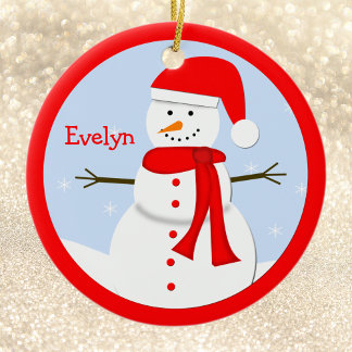 Namn Personlig jul Snögubbe Ornament