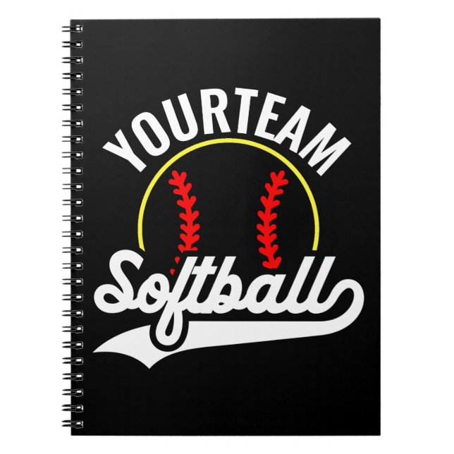 Namn Personlig League-spelaren i Softball-teamet Anteckningsbok (Framsidan)