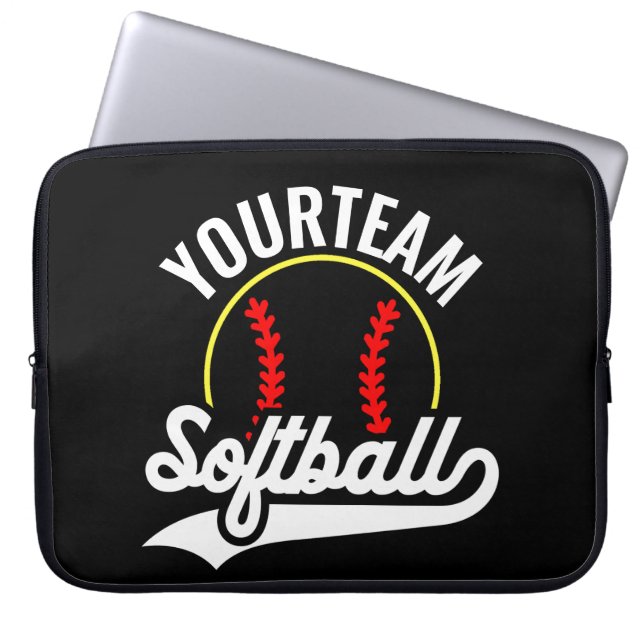 Namn Personlig League-spelaren i Softball-teamet Laptop Fodral (Framsidan)