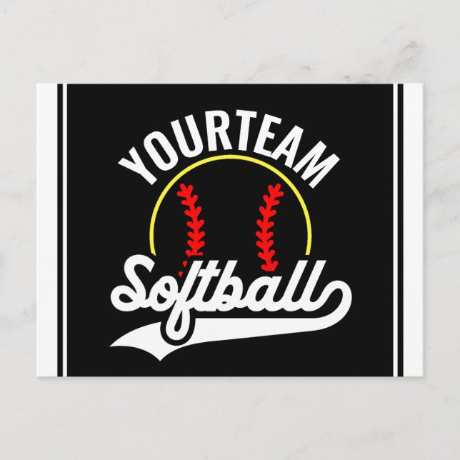 Namn Personlig League-spelaren i Softball-teamet Vykort (Framsida)