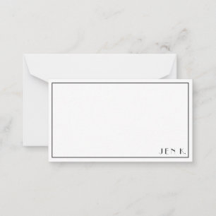 Namn Personlig Modern Black White-minimalist Anteckningskort