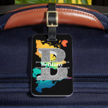 Namn Personlig Monogram Initial Silver Brev B