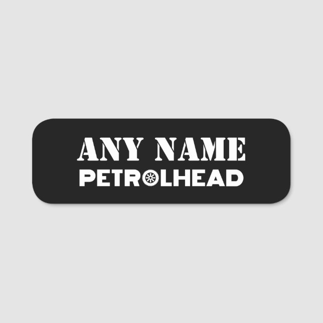 Namn Personlig Petrolhead Namnbricka (Framsida)