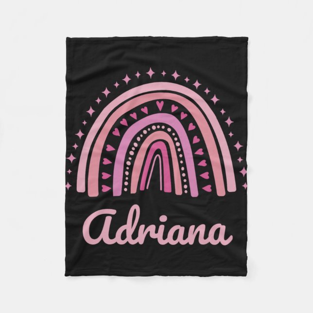 Namn Personlig Rollig Kvinnor Rosa Regnbåge Adrian Fleecefilt (Framsidan)