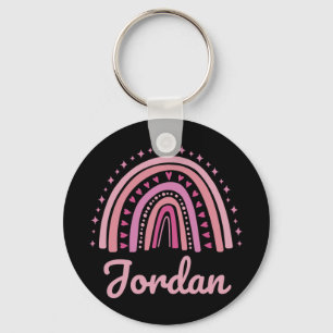 Namn Personlig Rollig Kvinnor Rosa Regnbåge Jordan Nyckelring