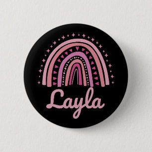 Namn Personlig Rollig Kvinnor Rosa Regnbåge Layla Knapp